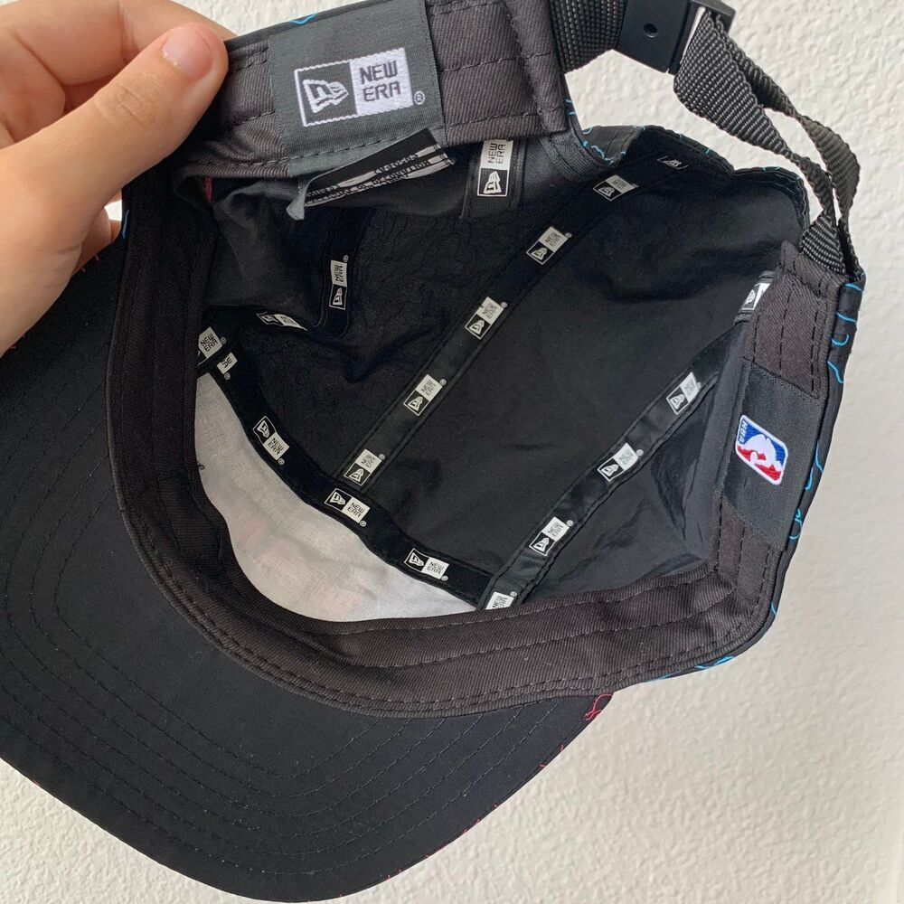 NBA RARE New Era Miami Heat Coordinates 5 Panel Flat Top Nylon Hat - Picture 3 of 4